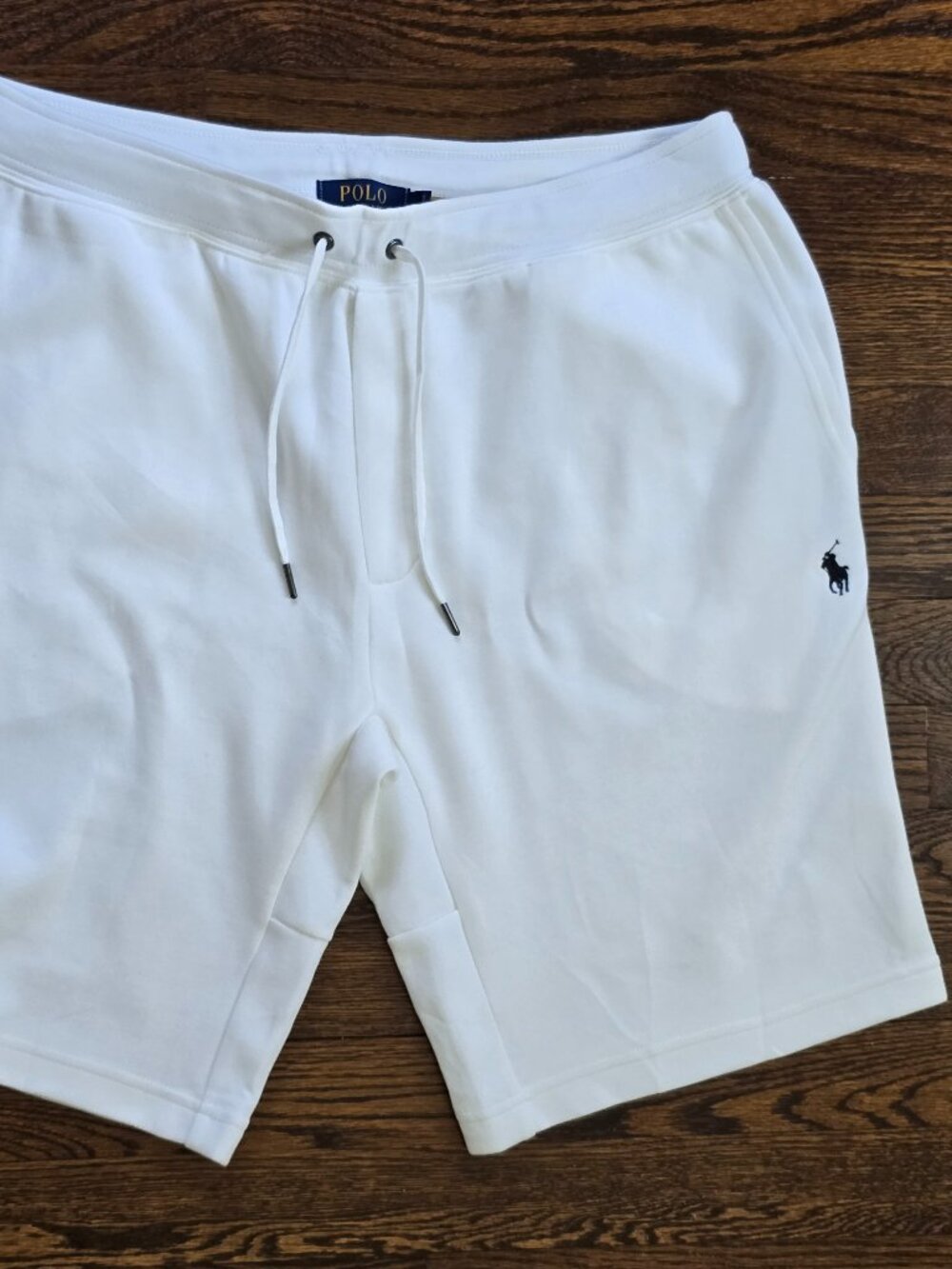 Polo Ralph Lauren Double Knit Shorts Mens White Drawstring Pony Logo Medium